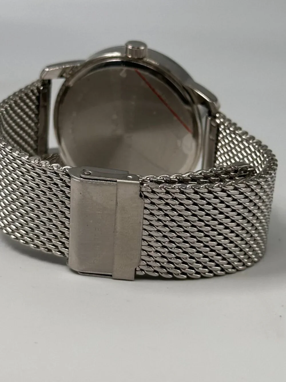 Geoffrey Beene Watch Men Silver Tone Blue Date Window Round New Battery